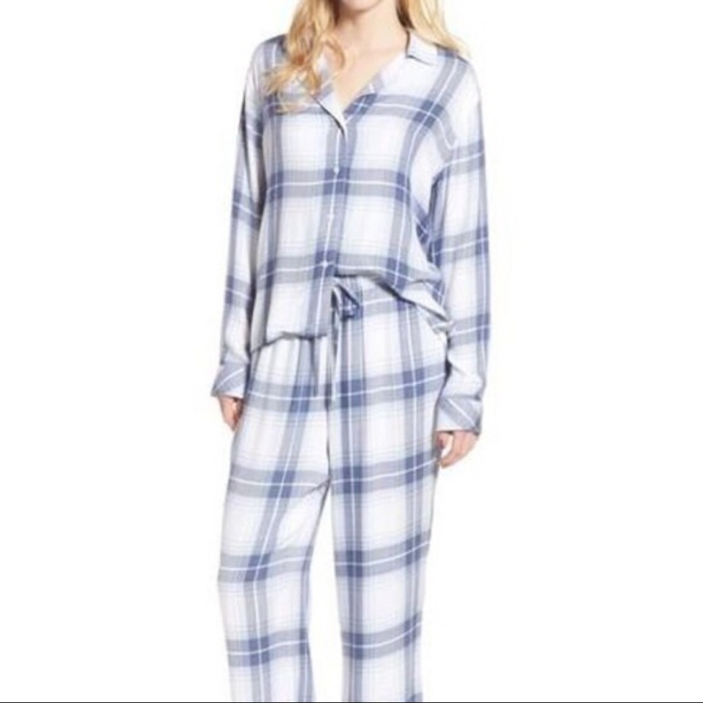 RAILS Pacific Blue Plaid Pajama Pants & Top Set